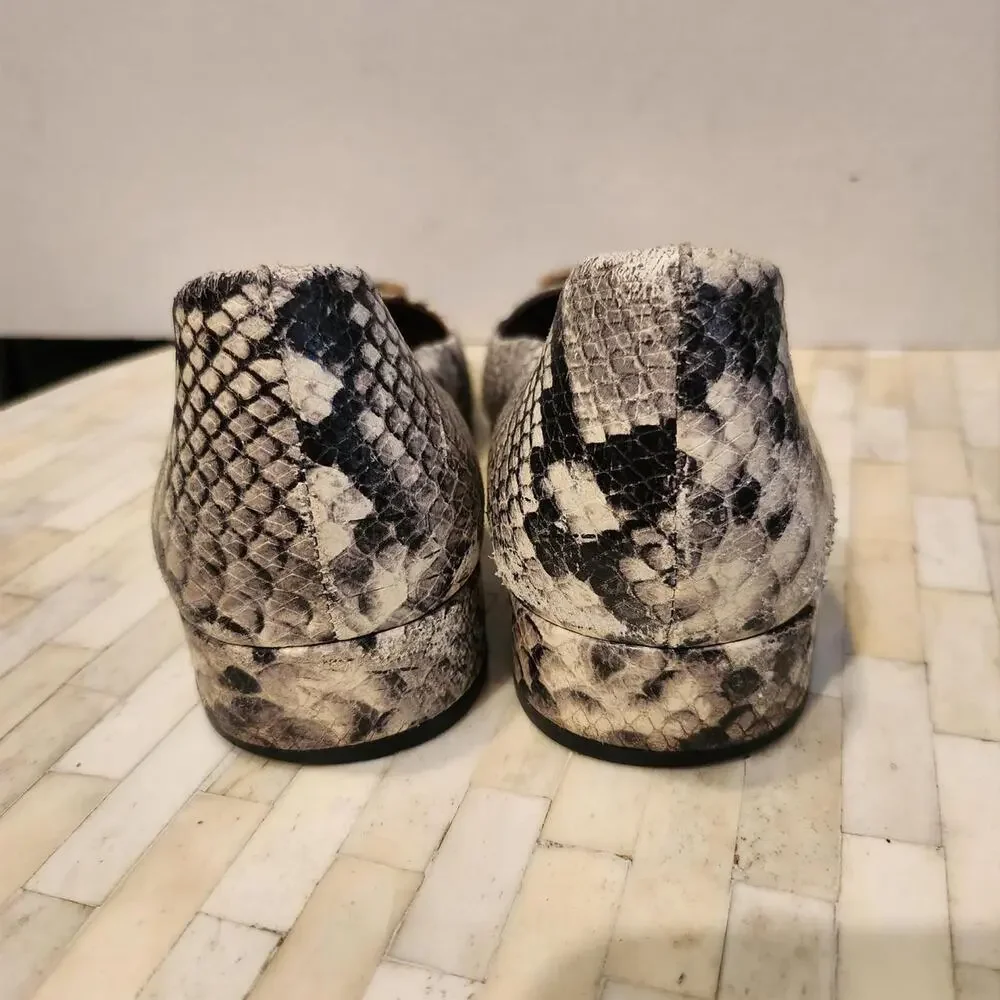 Tory Burch Chelsea Snake-Print Ballet Flats